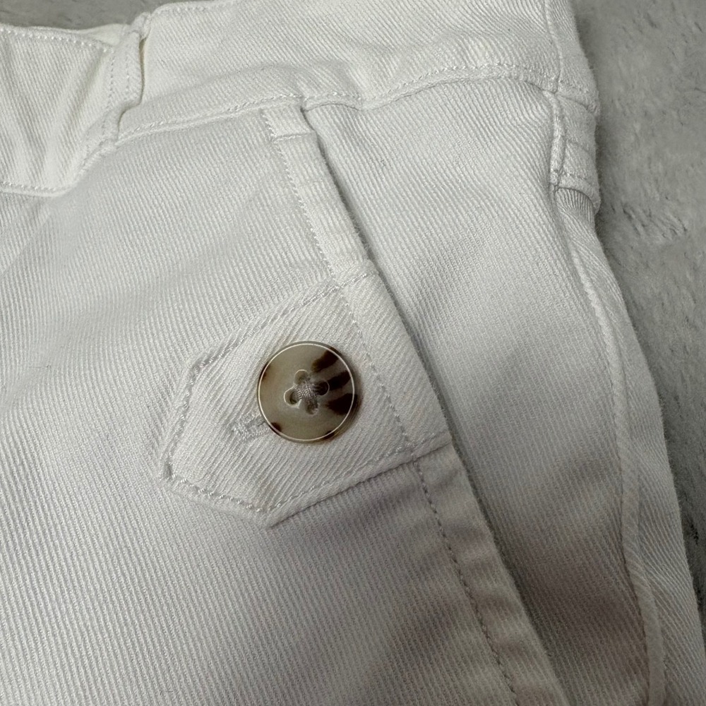 Spanx Stretch Twill Cropped Wide Leg Pants White Sz‎ L Vacation Resort Travel - Picture 5 of 9